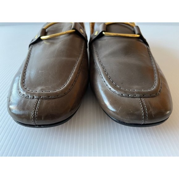 Isabel Marant Gray Leather Loafers w/ Buckle Detail, Size 11 (US) 41 (EU) - Picture 4 of 11